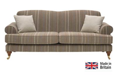 Heart of House Sherbourne Large Fabric Striped Sofa - Mocha